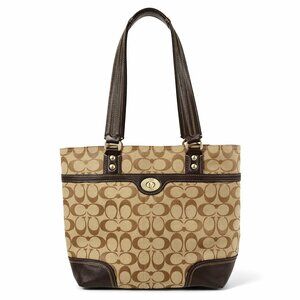 AUTHENTIC Coach Hampton Signature Jacquard Shoulder Bag